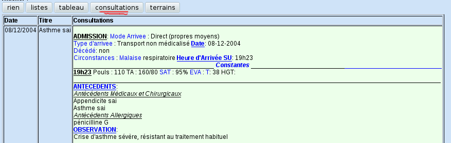 capture liste des consultations
